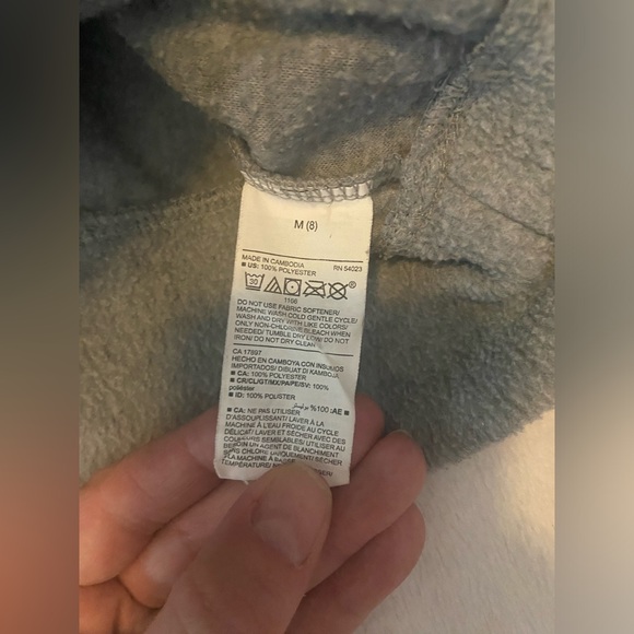 Girls Size 8 Gray fleece crop pullover sweatshirt -Go Warm - Picture 4 of 11